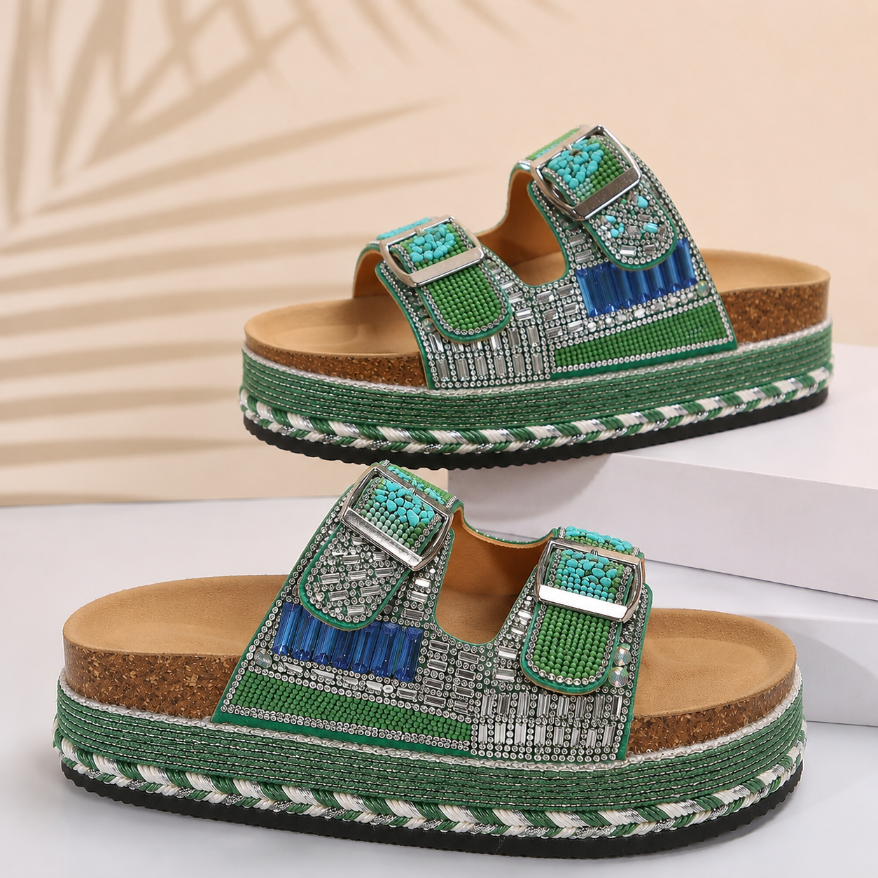 Perla | Sandalo Platform Donna - Verde