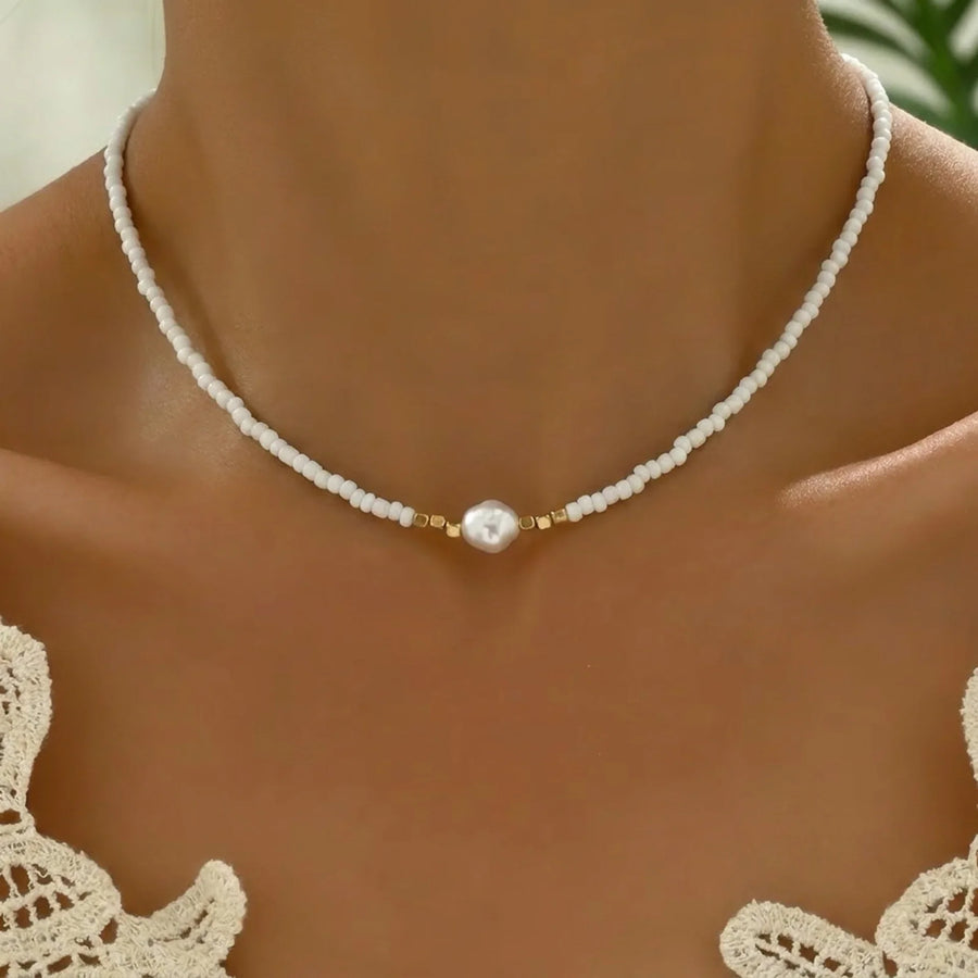 Rosa | Parure di collana con perle