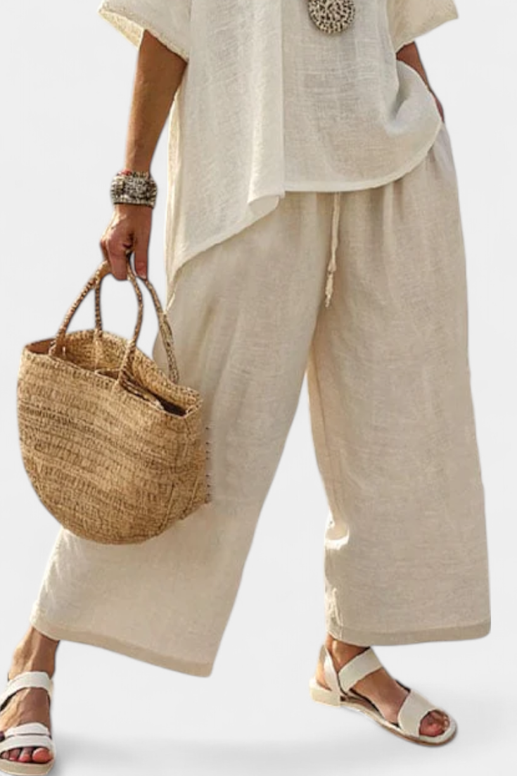 Drevon | blusa minimal e pantaloni a gamba larga