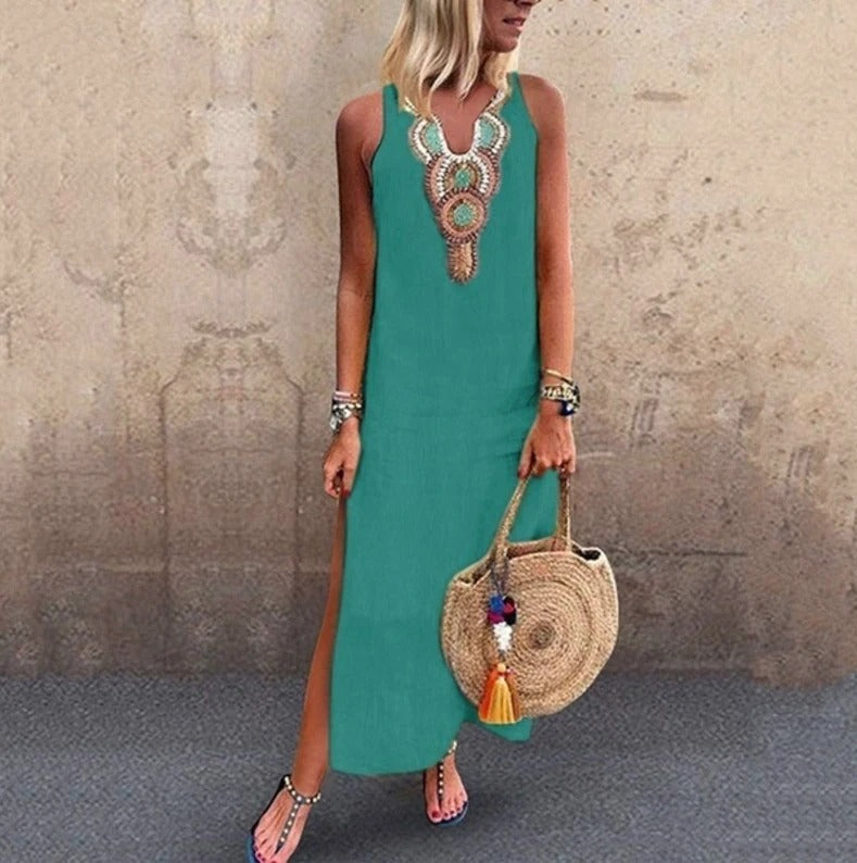Nerea | Vestido maxi bohemio con escote en V