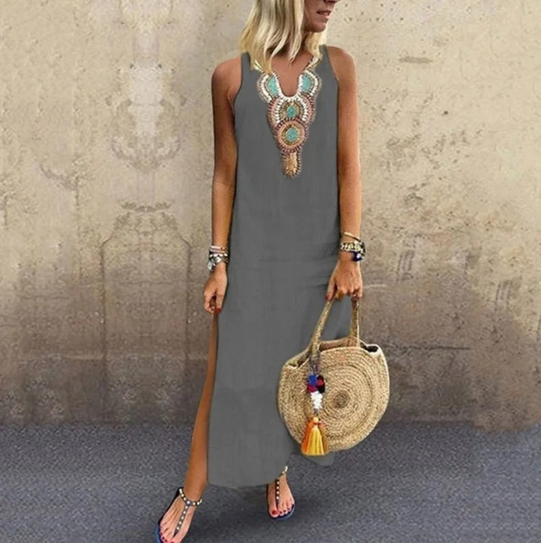 Nerea | Vestido maxi bohemio con escote en V