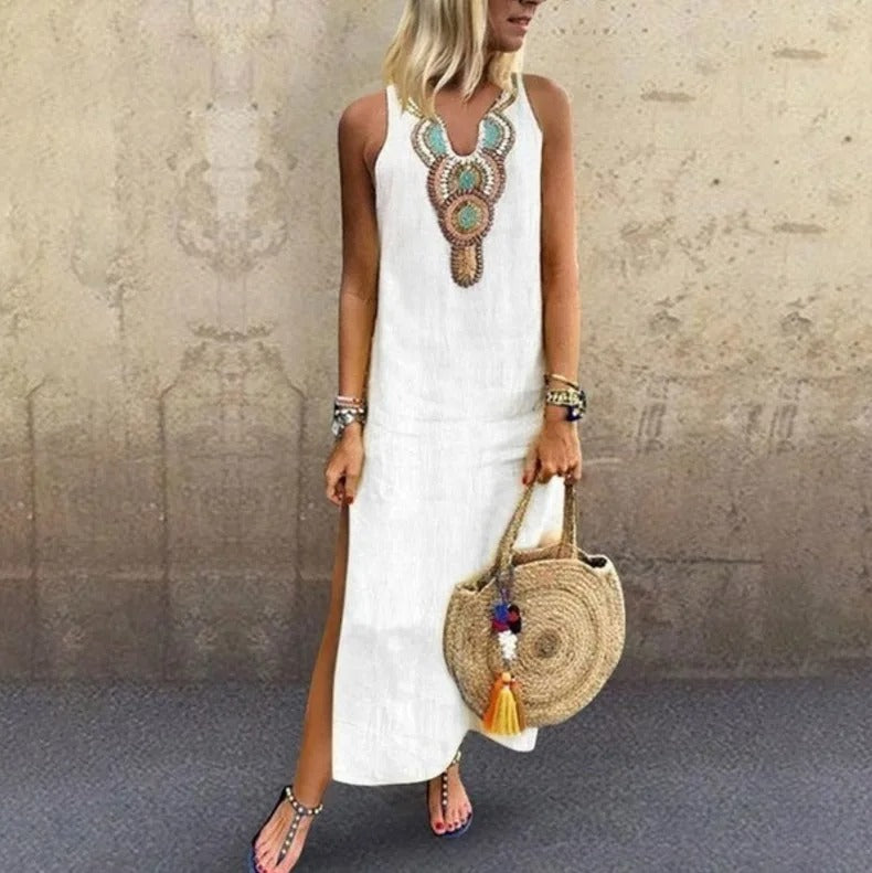 Nerea | Vestido maxi bohemio con escote en V