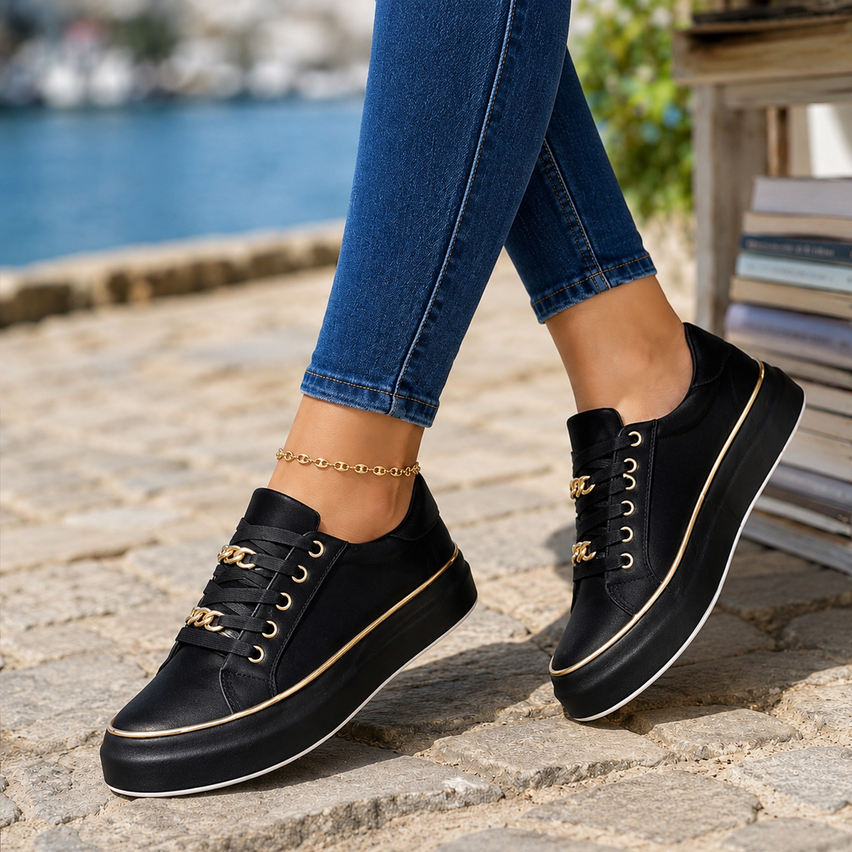 Marika | Sneakers Platform con Catenina