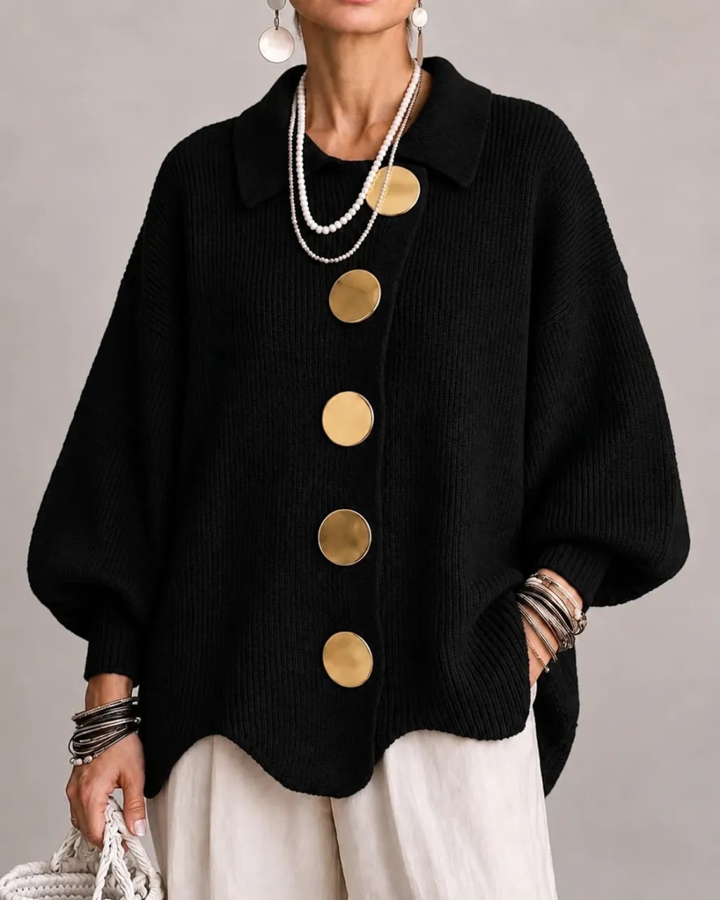 Loretta | Cardigan Oversize con Colletto
