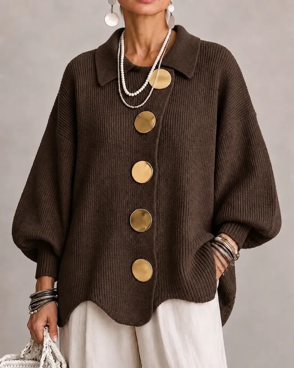 Loretta | Cardigan Oversize con Colletto