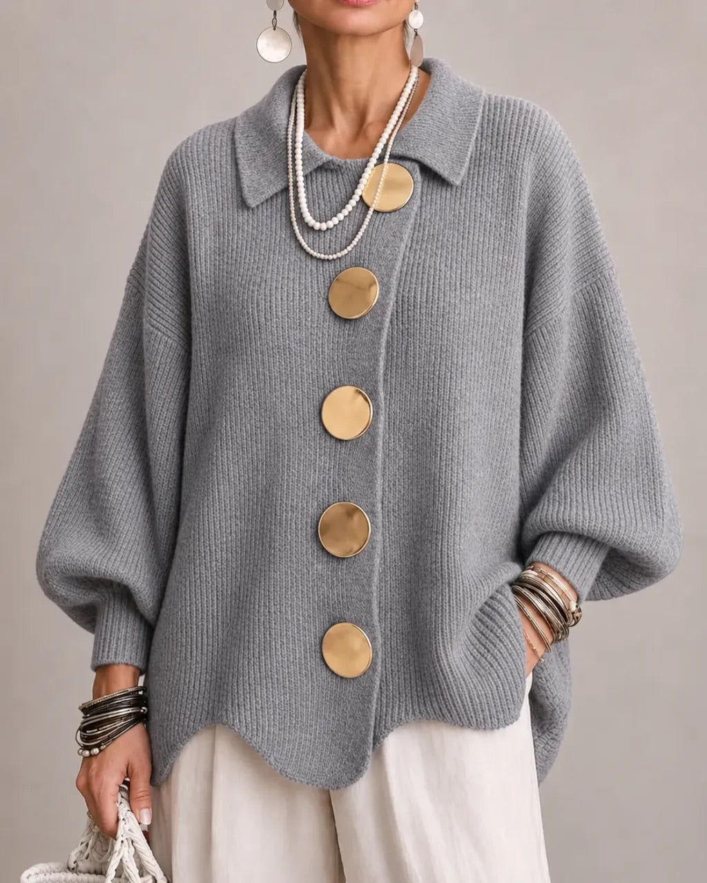 Loretta | Cardigan Oversize con Colletto