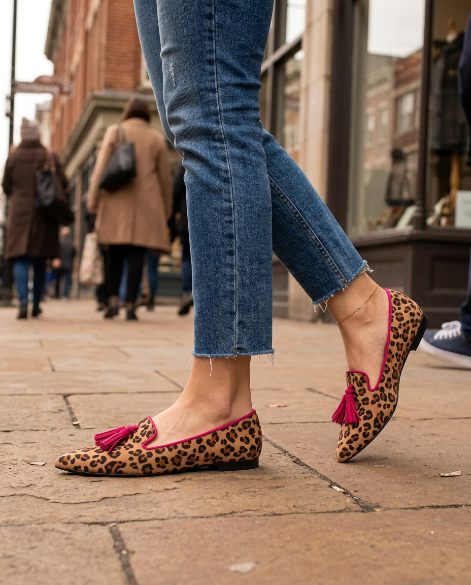Fosca | Mocassino Leopardo Nappine Fucsia