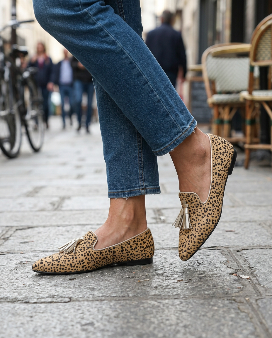 Clementina | Mocassino Ghepardo Nappine Oro