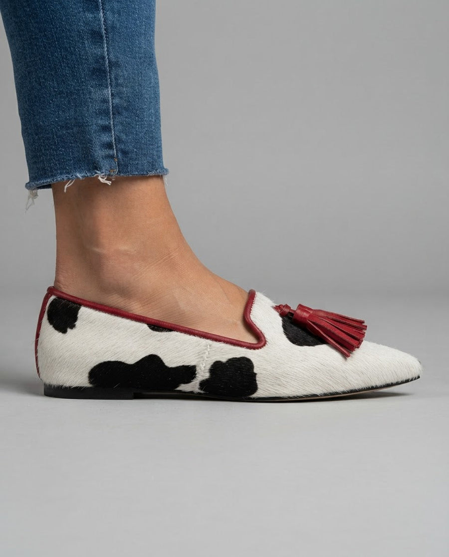 Armida | Mocassino Mucca con Nappine Rosse