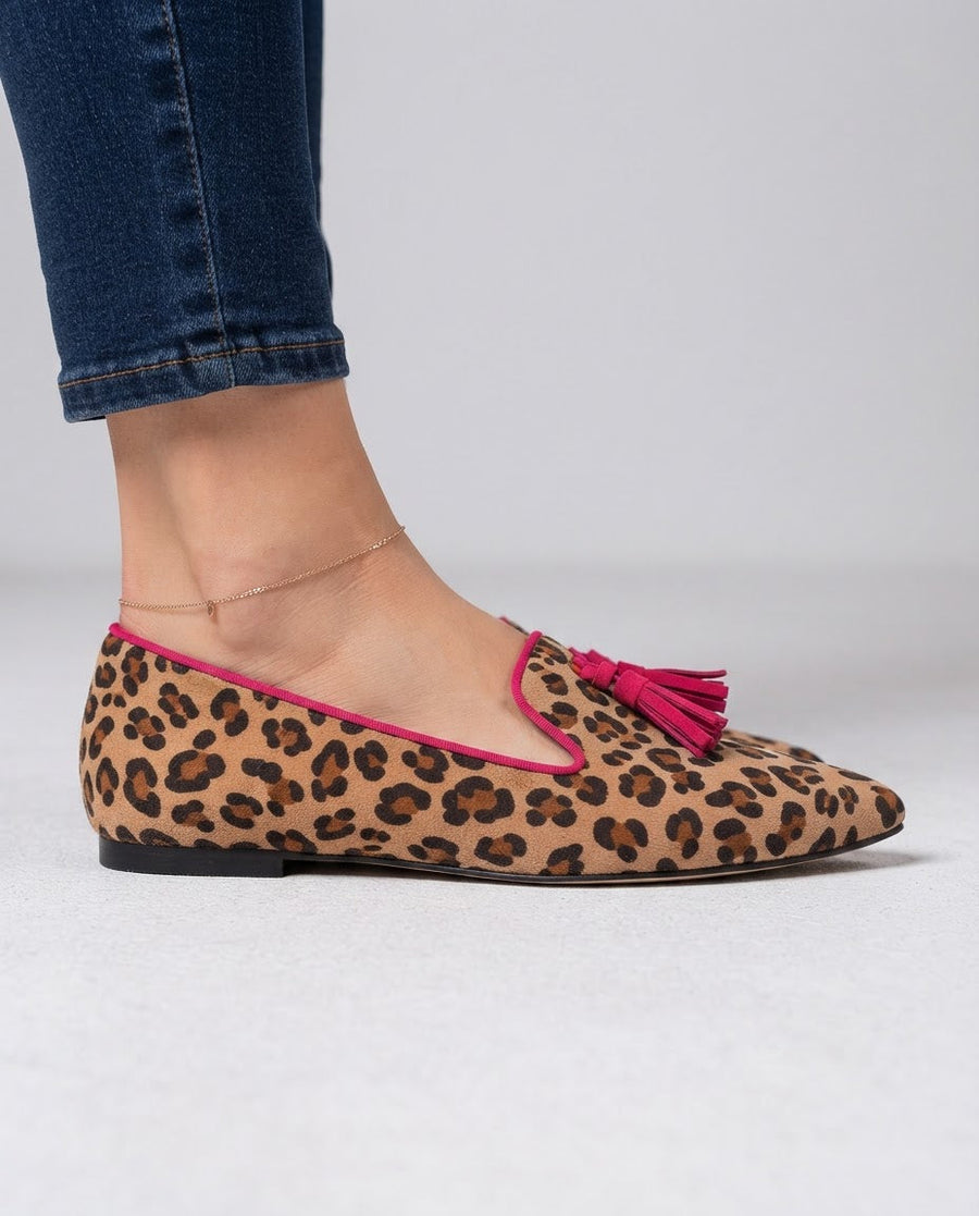Fosca | Mocassino Leopardo Nappine Fucsia