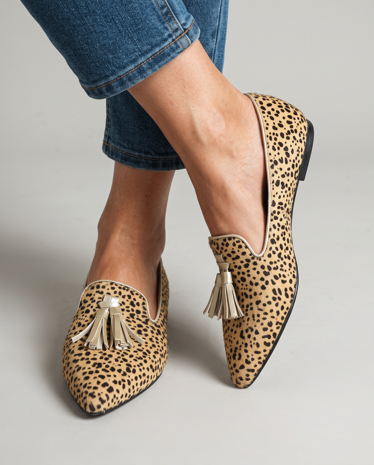 Clementina | Mocassino Ghepardo Nappine Oro
