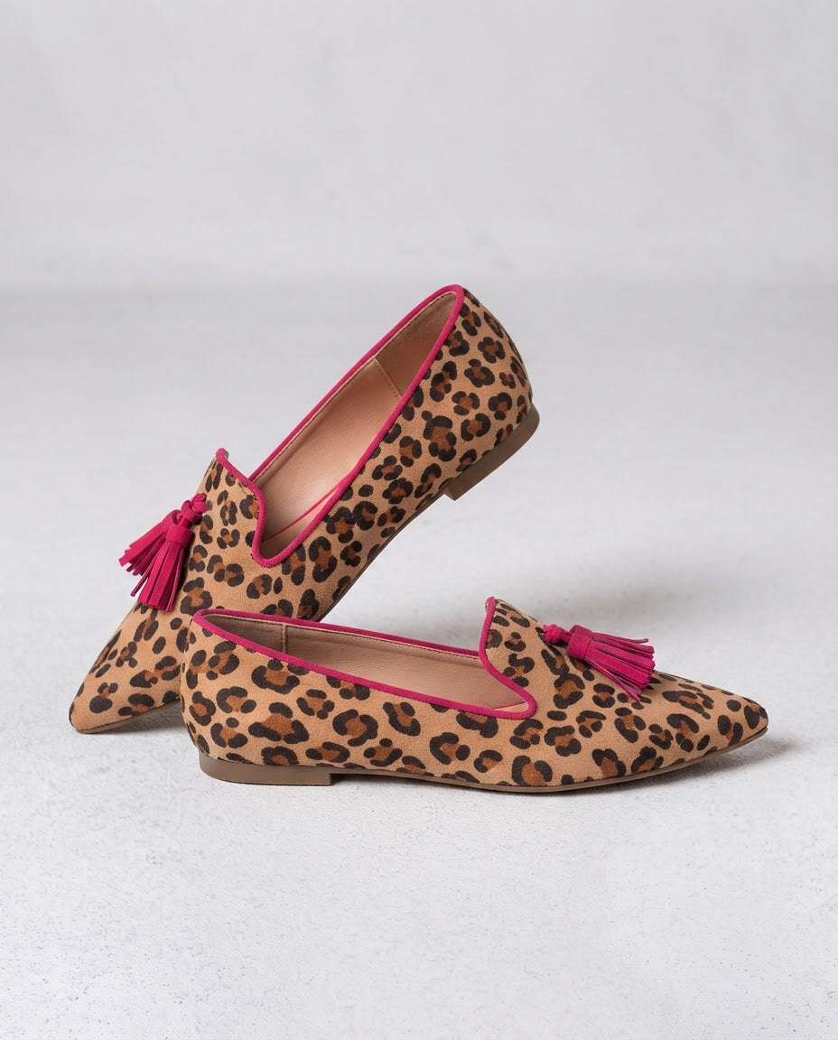 Fosca | Mocassino Leopardo Nappine Fucsia