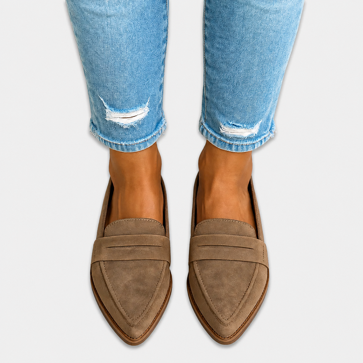 Mattea | Mocassino a Punta Effetto Scamosciato