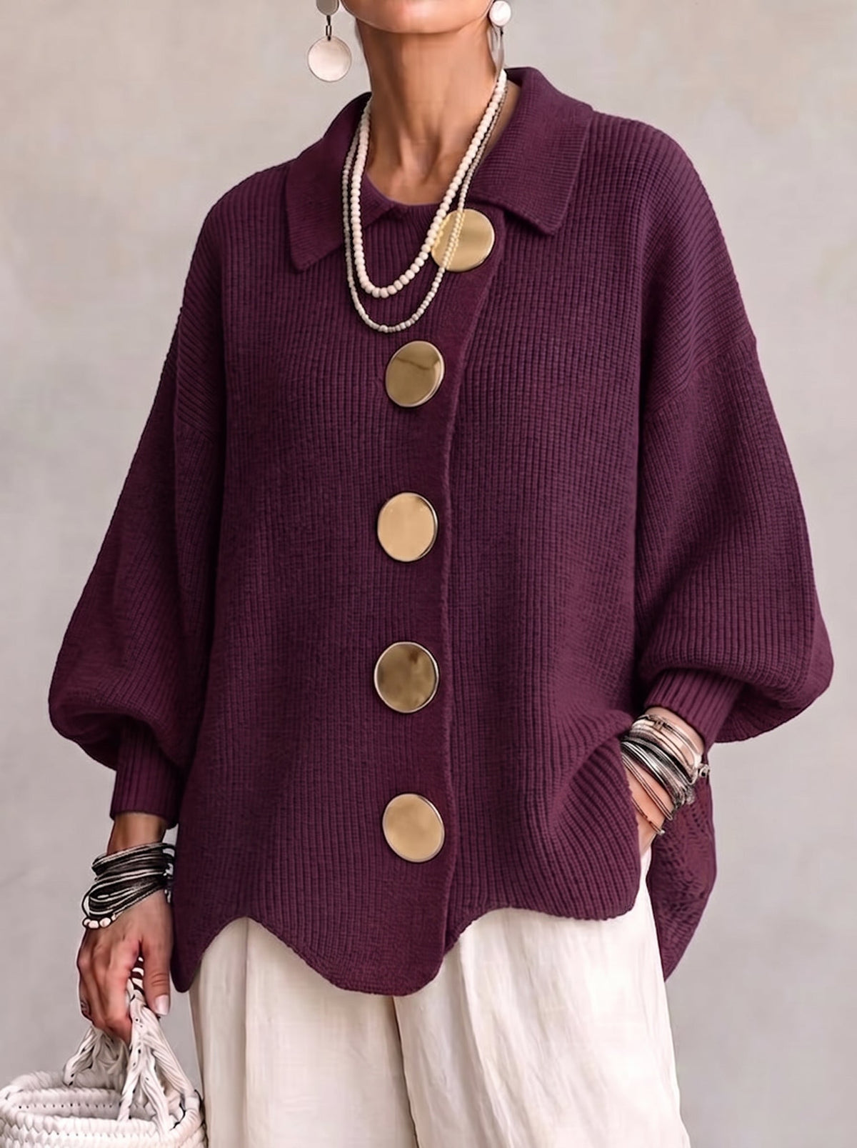 Loretta | Cardigan Oversize con Colletto