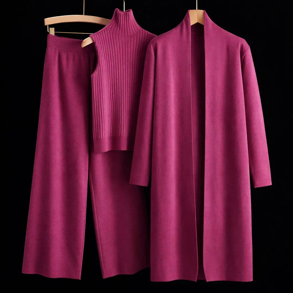 Magenta | Completo Tre Pezzi in Maglia Morbida