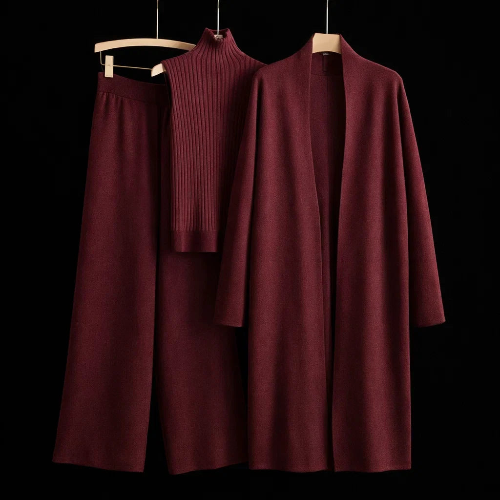 Magenta | Completo Tre Pezzi in Maglia Morbida