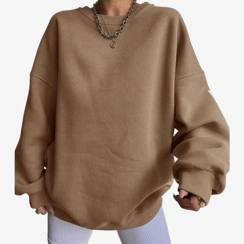 Farrah - Maglione oversize a maniche lunghe con scollo rotondo