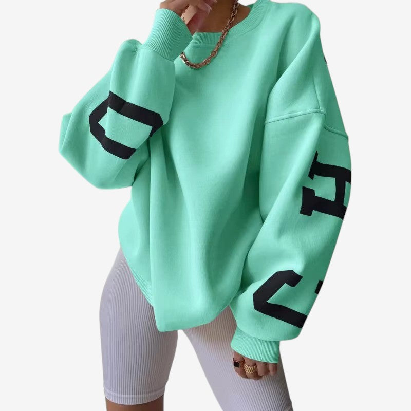 Farrah - Maglione oversize a maniche lunghe con scollo rotondo