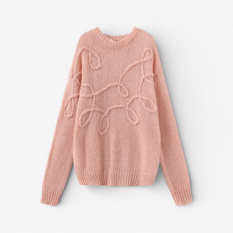 Lina – Maglione oversize a maniche lunghe con scollo rotondo