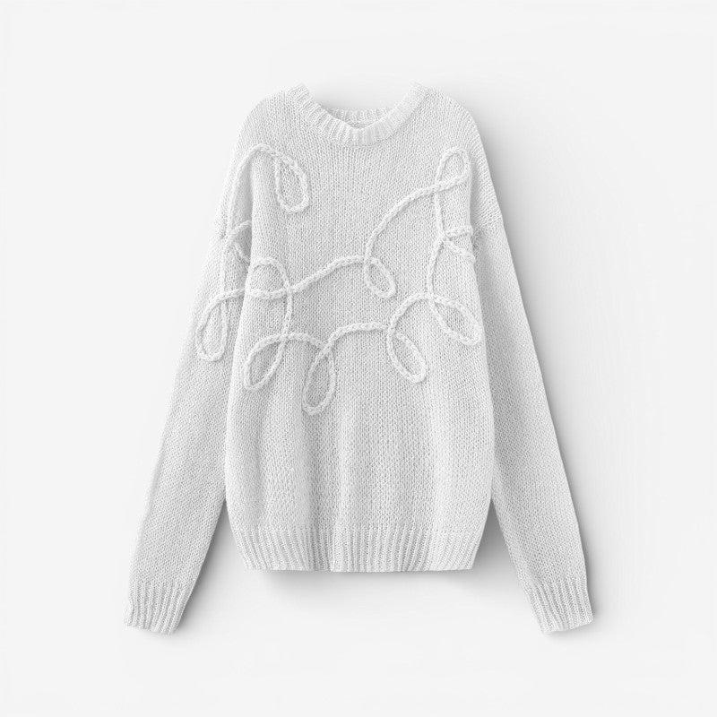 Lina – Maglione oversize a maniche lunghe con scollo rotondo