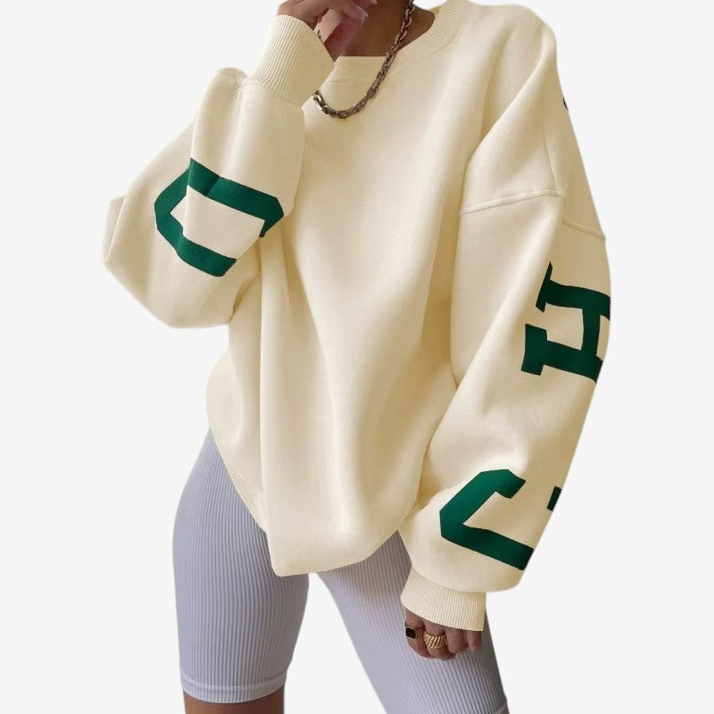 Farrah - Maglione oversize a maniche lunghe con scollo rotondo
