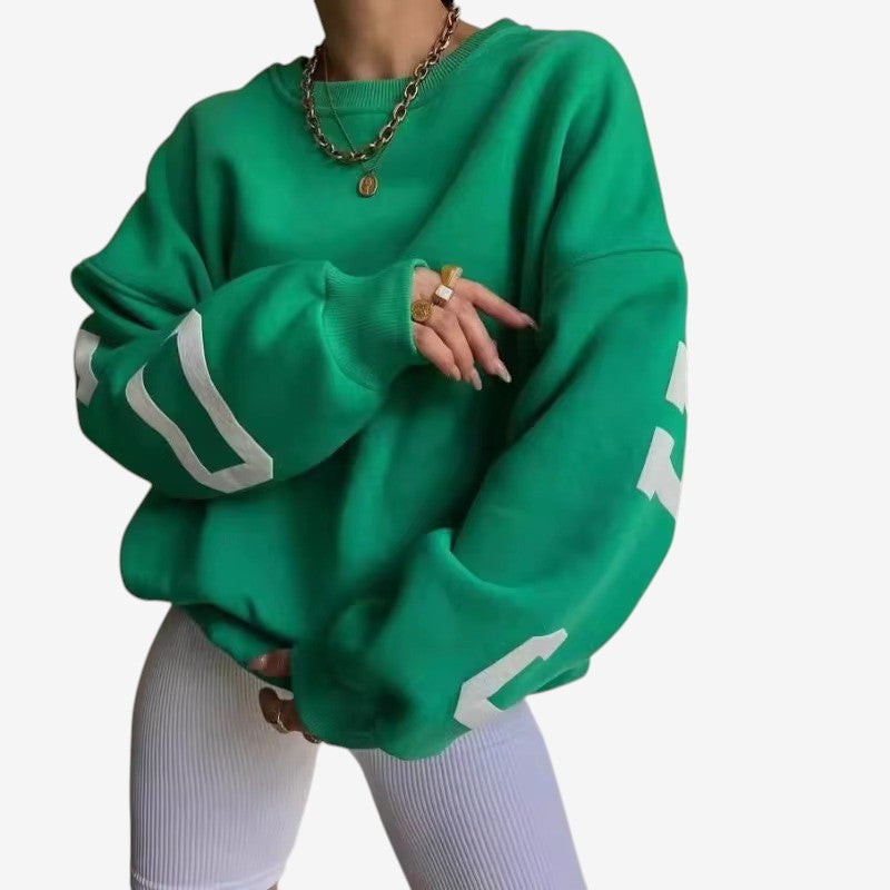 Farrah - Maglione oversize a maniche lunghe con scollo rotondo