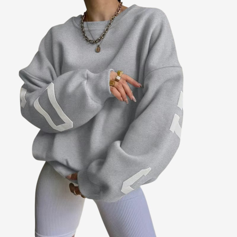 Farrah - Maglione oversize a maniche lunghe con scollo rotondo