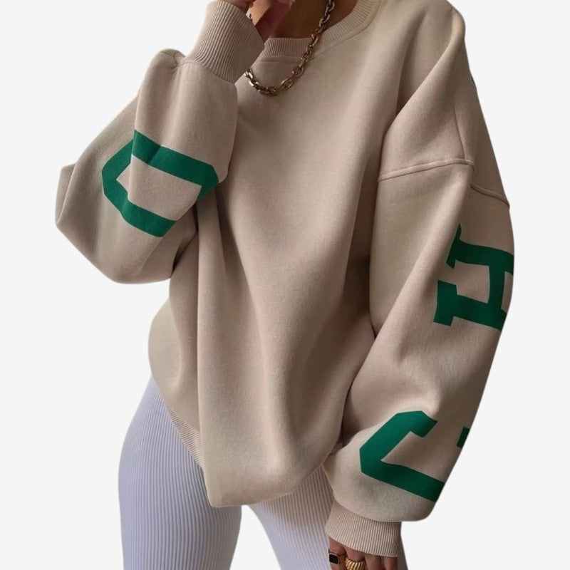 Farrah - Maglione oversize a maniche lunghe con scollo rotondo