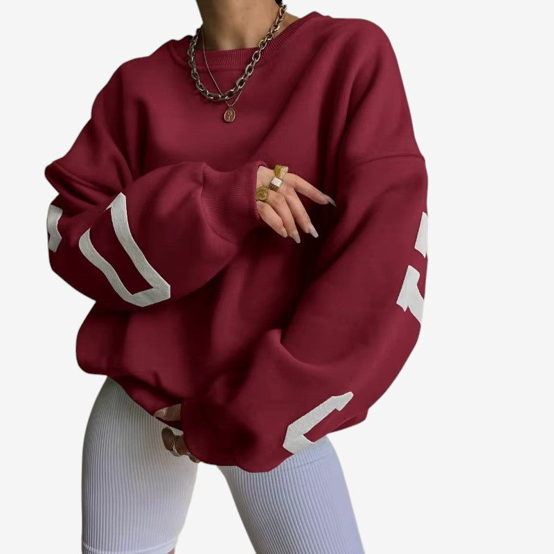 Farrah - Maglione oversize a maniche lunghe con scollo rotondo